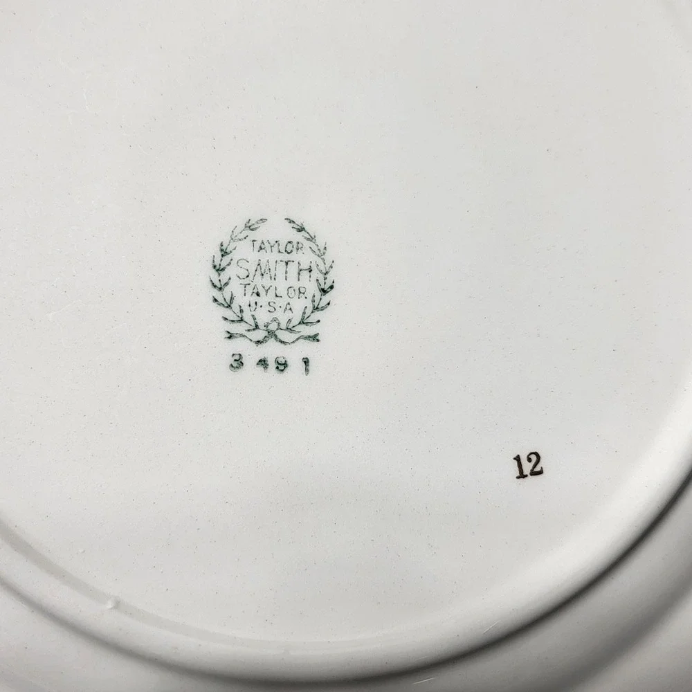 VTG Taylor Smith Taylor Silver‎ Platinum Ring Cream Salad Plate 7.25 Inch USA